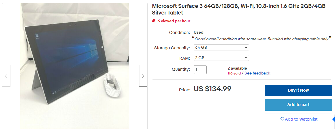 Surface 3 price